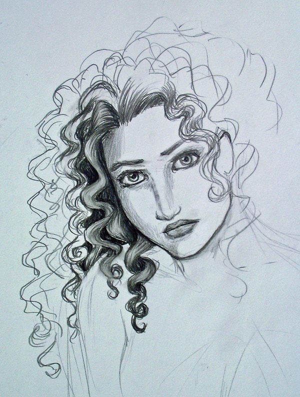 Curly Hair Drawing Picture