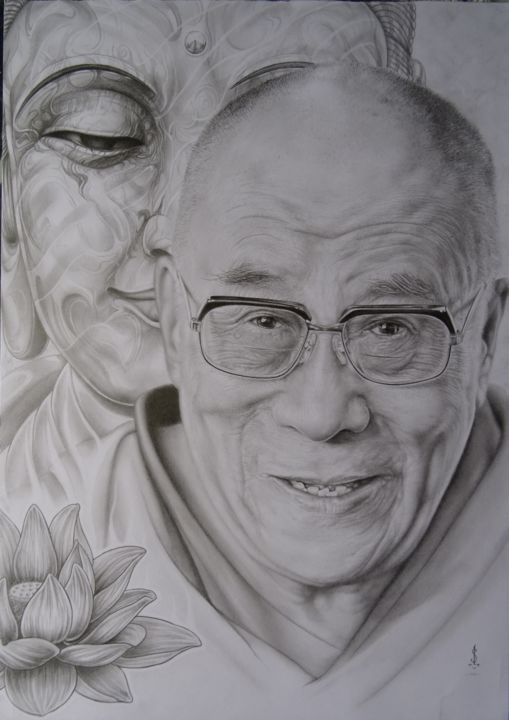 Dalai Lama Drawing Art