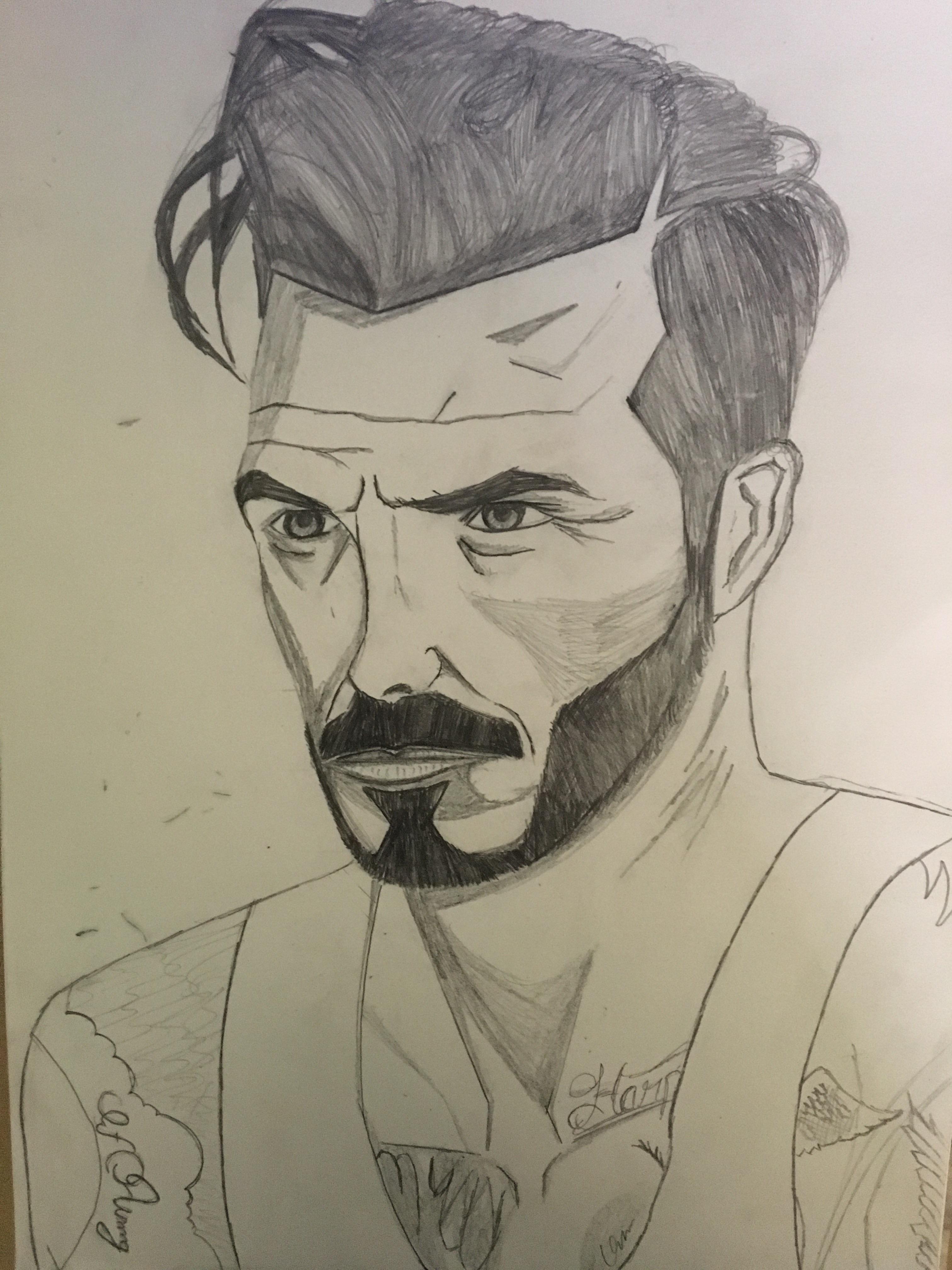 David Beckham Drawing High-Quality