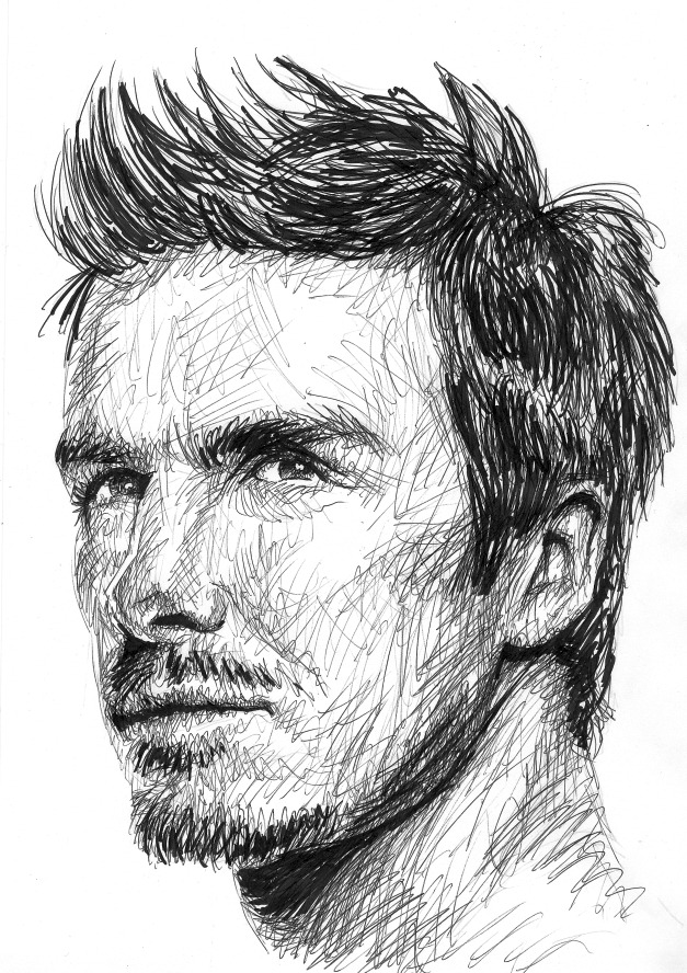 David Beckham Drawing Realistic