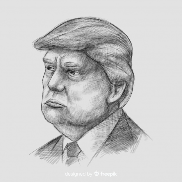 Donald Trump Drawing High-Quality