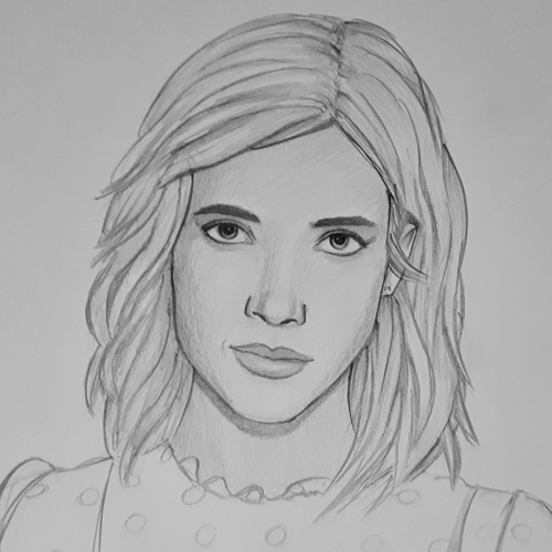Emma Roberts Drawing Beautiful Image