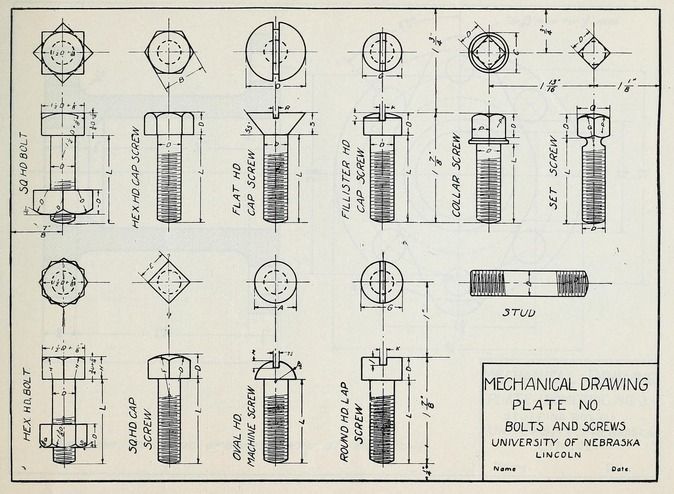 Engineering Bolt Drawing Image