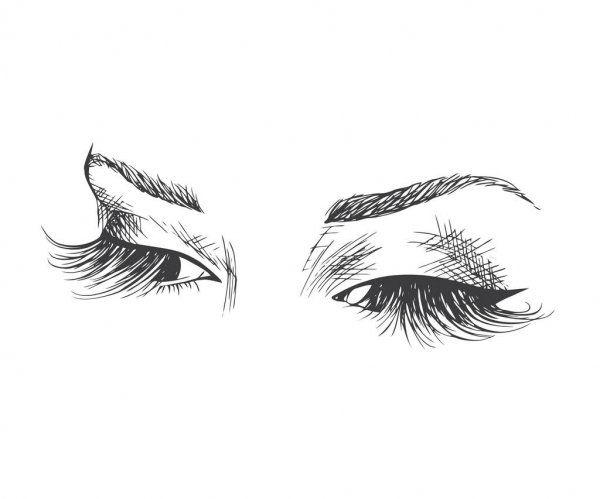 Eyelashes Drawing Art