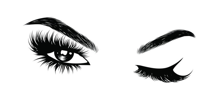 Eyelashes Drawing Image