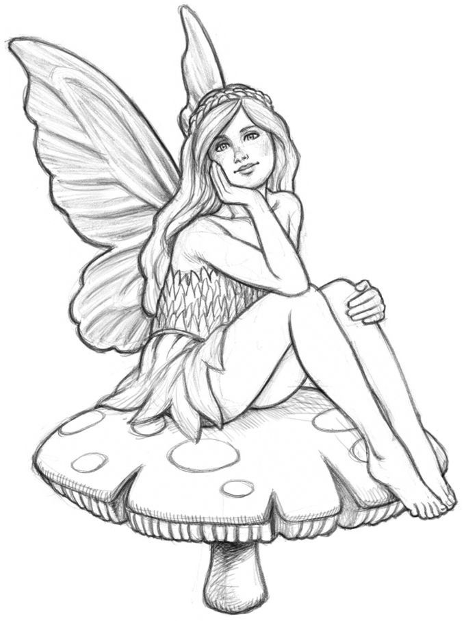 Woodland Fairy, Drawing by Eva Maria Jones | Artmajeur