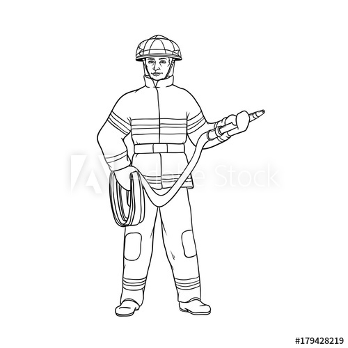 Firefighter Drawing Image