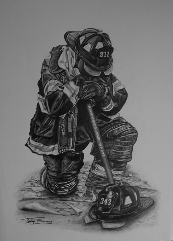 Firefighter Drawing Realistic