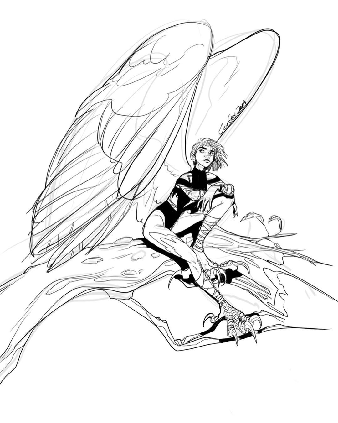 Harpy Drawing High-Quality