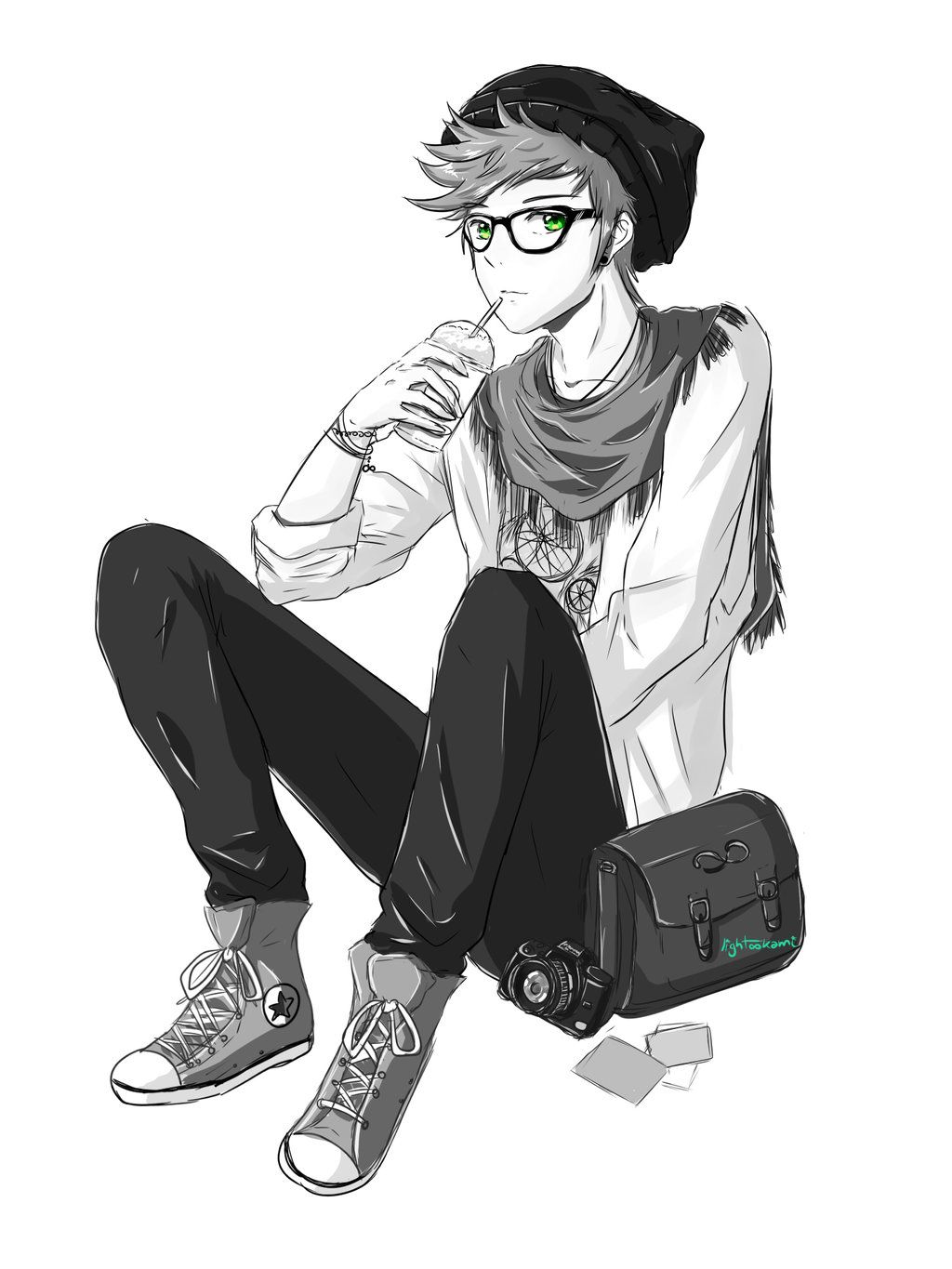 Hipster Boy Drawing Realistic