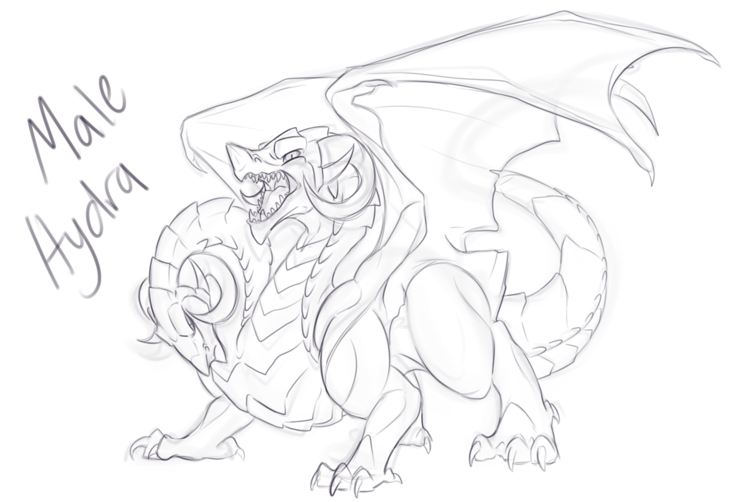 Hydra Dragon Drawing