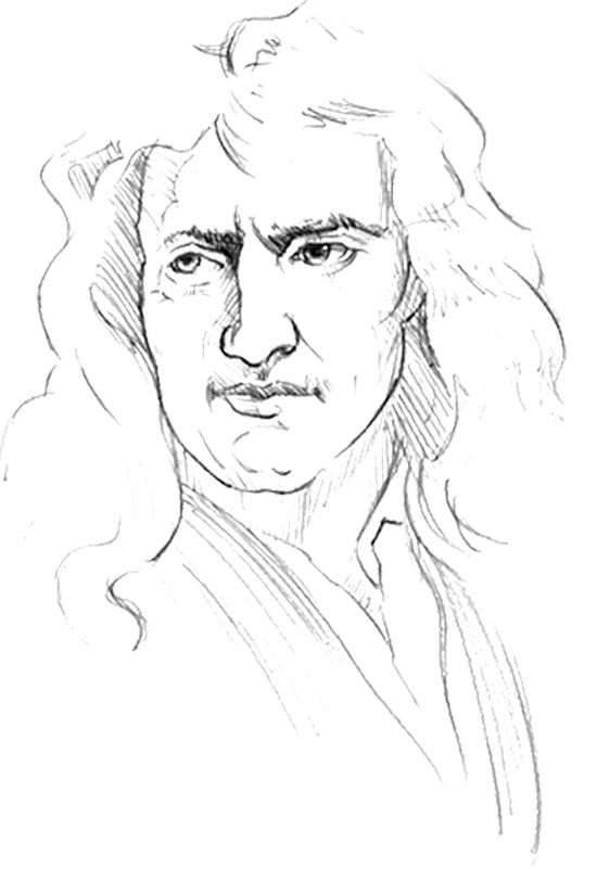 Isaac Newton Drawing Beautiful Image