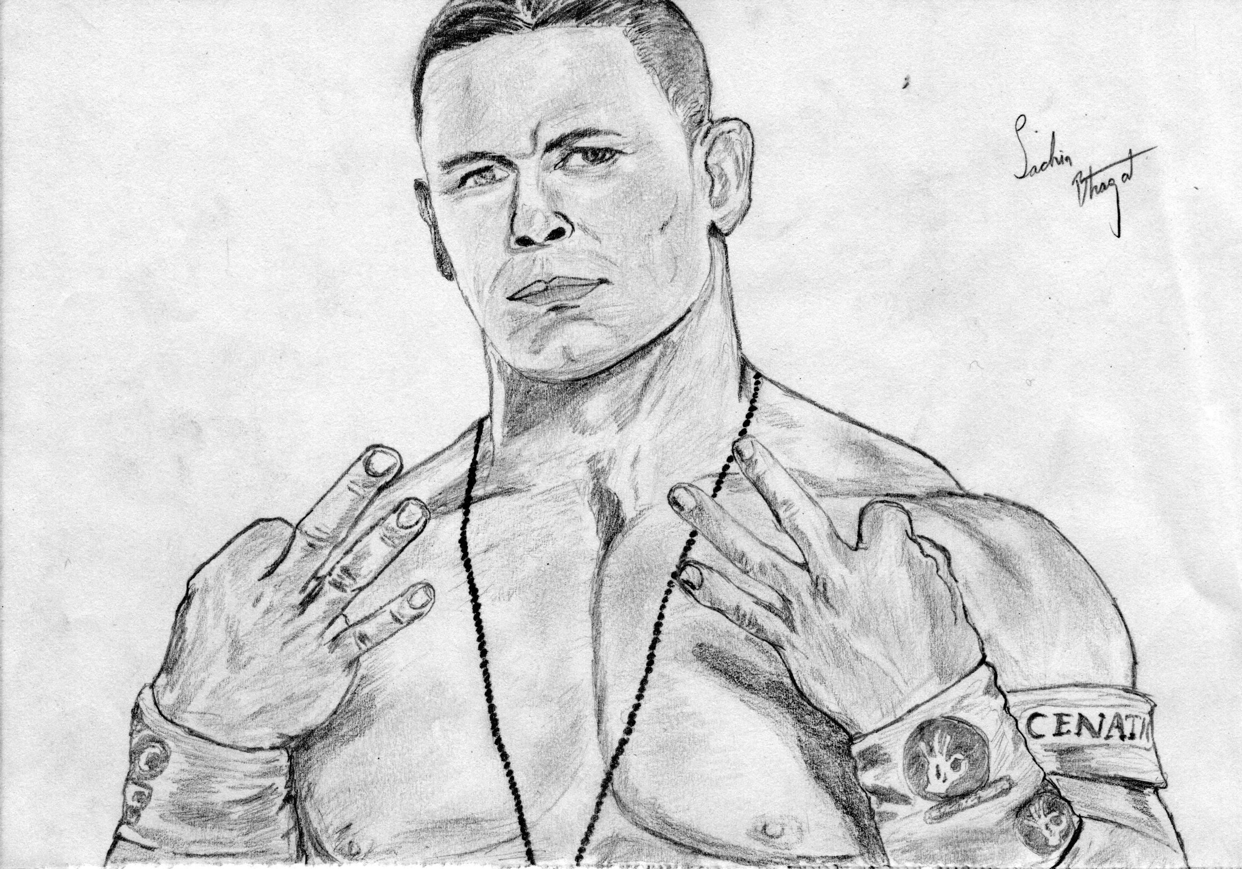 John Cena Drawing Sketch