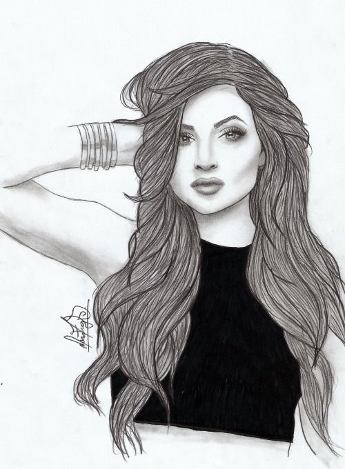 Kylie Jenner Drawing High-Quality