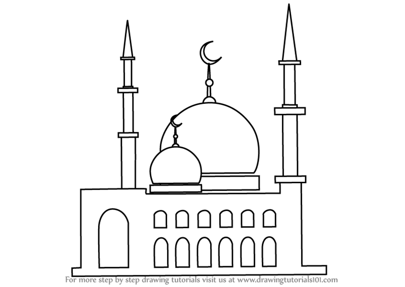 Masjid Drawing Realistic
