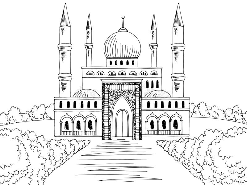 Masjid Drawing Sketch