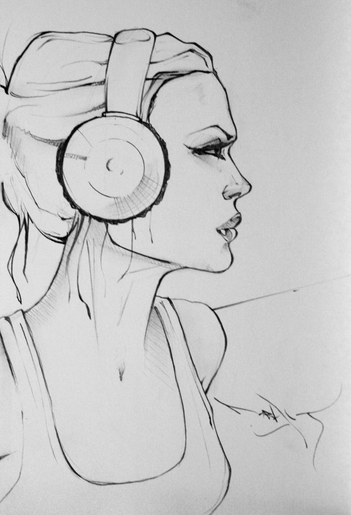 Music Girl Drawing Amazing