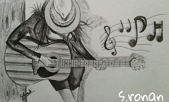 Music Girl Drawing Realistic