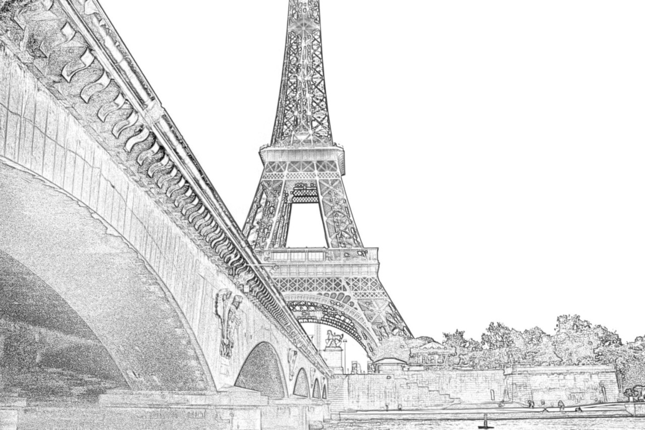 Eiffel Tower, Set of hand drawn French, Paris sketch illustration 7168239  Vector Art at Vecteezy