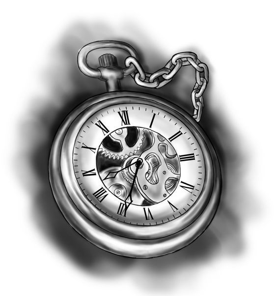 Pocket Watch Drawing Realistic