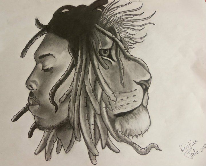 Rasta Lion Drawing Art