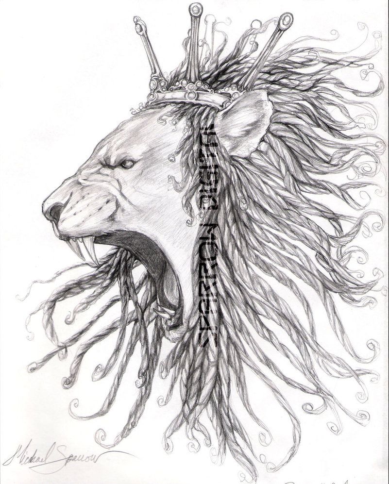 Rasta Lion Drawing Sketch