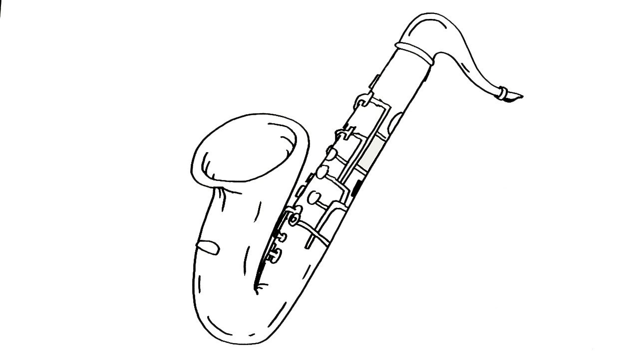 Saxophone Drawing Sketch