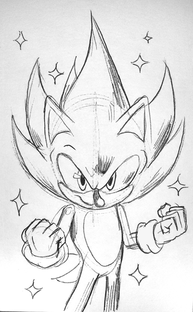 Sonic Drawing Beautiful Image