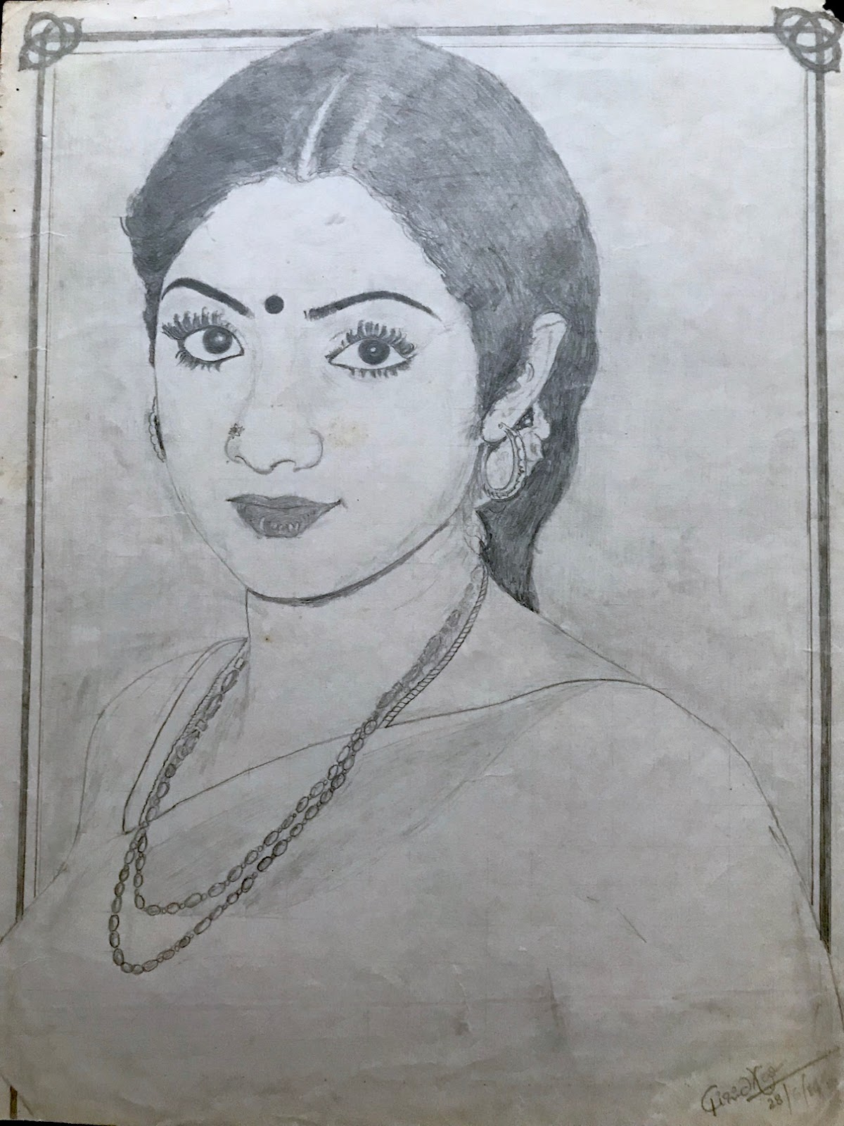 Sridevi Drawing Beautiful Image