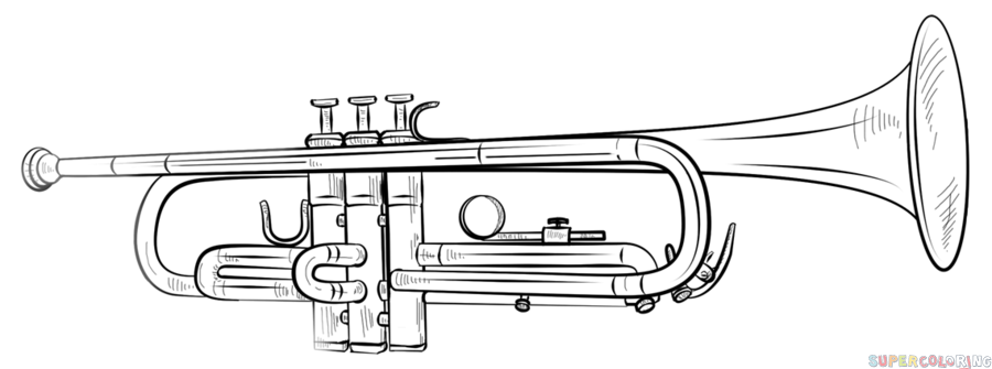 Trumpet Drawing Sketch