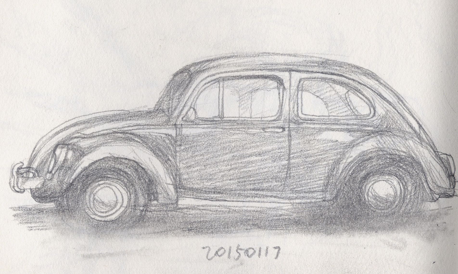 Vintage Car Drawing High-Quality