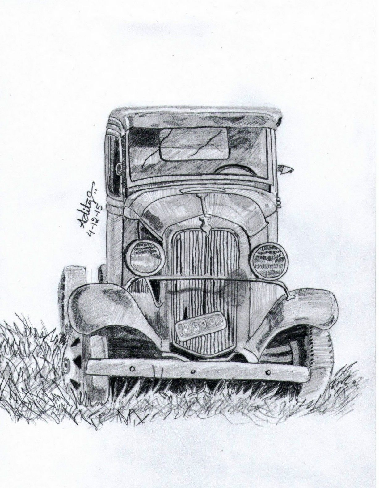 Vintage Car Drawing Images