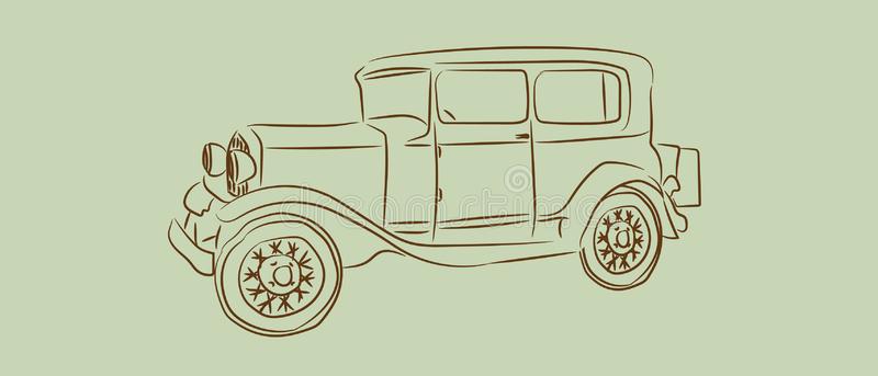 Vintage Car Drawing Sketch