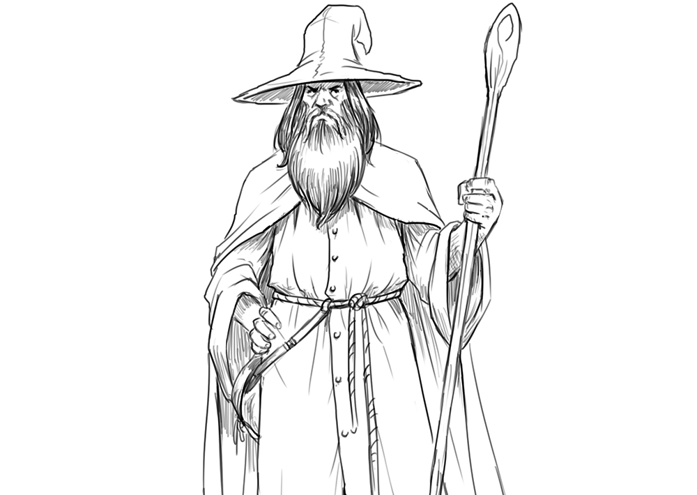 Wizard Drawing Beautiful Image