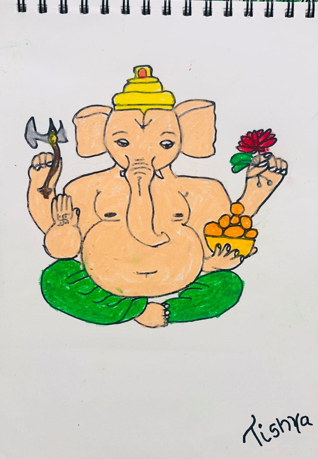 Ganesh Ji drawing Making | How to make Ganesha drawing Easy - YouTube