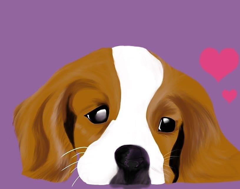 Cute Puppy (Dog) Digital Art Drawing