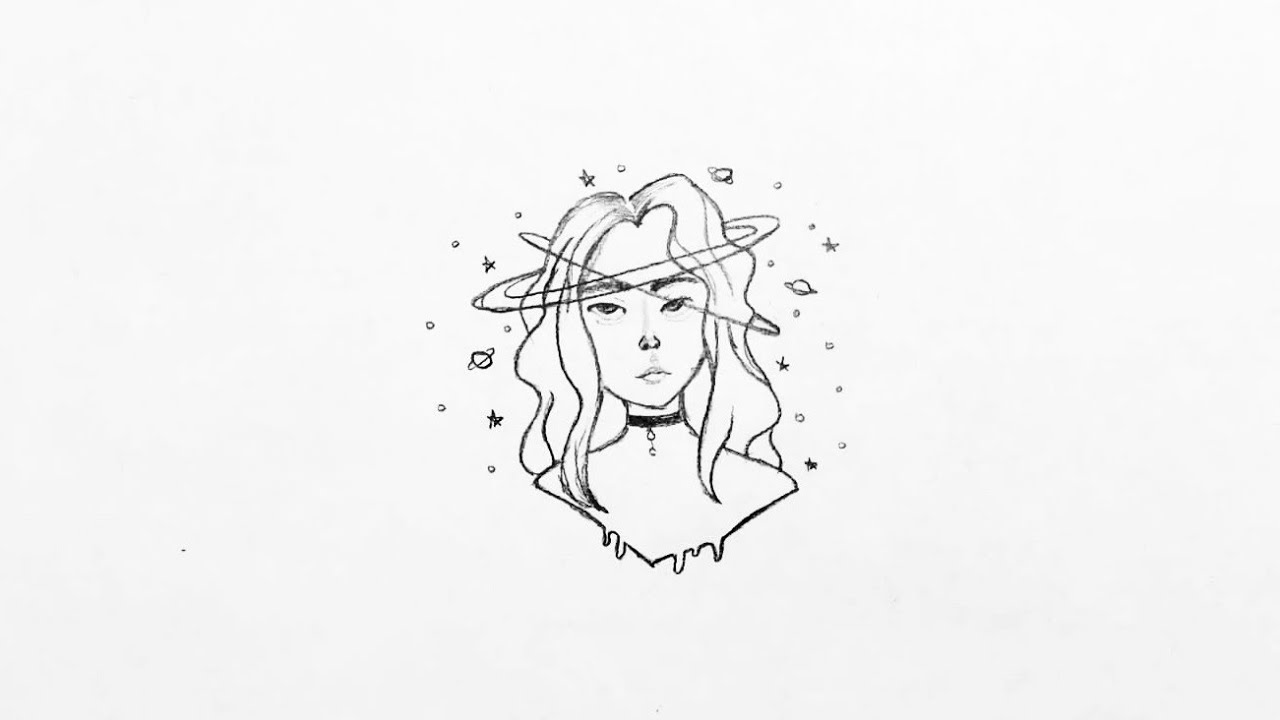 Girl Aesthetic Drawing Photo