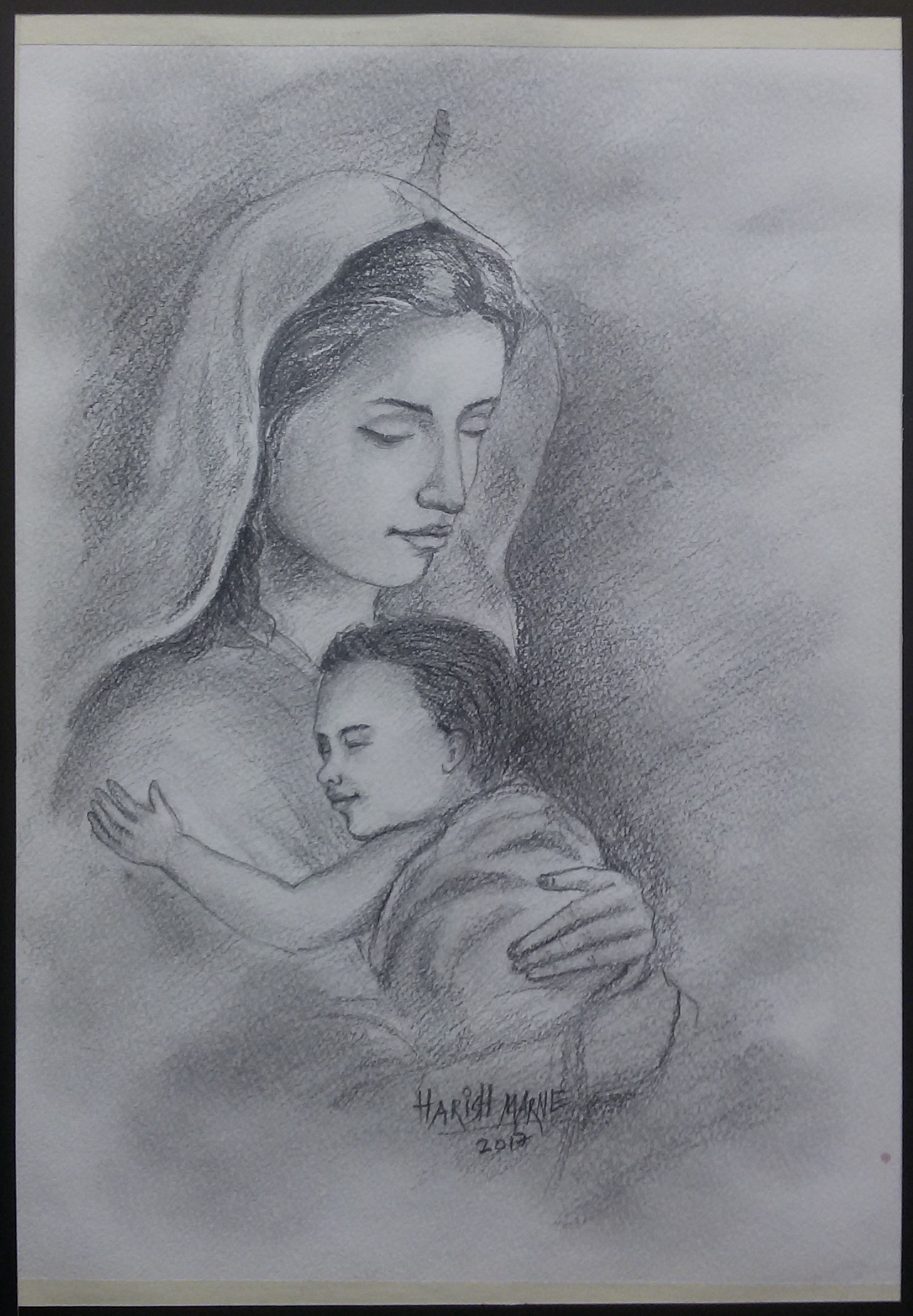 Mother’s Love For Baby Drawing