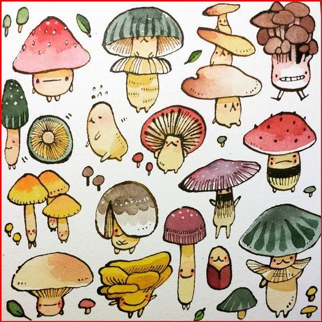 Mushroom Aesthetic Drawing Image