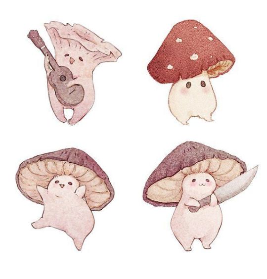 Mushroom Aesthetic Drawing Picture