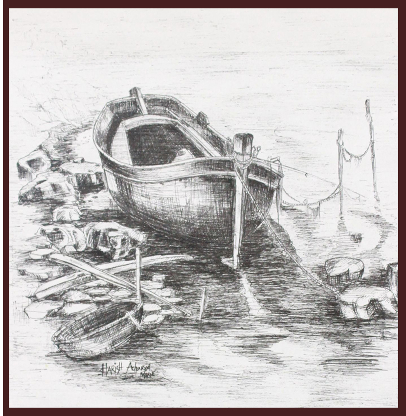 Boat Pen Drawing