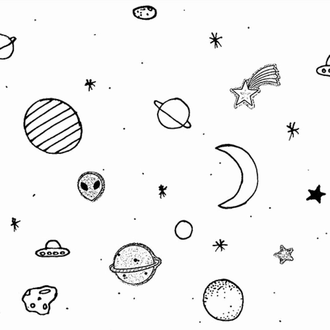 Space trip concept. Galaxy drawing set. Spaceship, astronaut, planets and  stars sketch vintage vector illustration Stock Vector | Adobe Stock